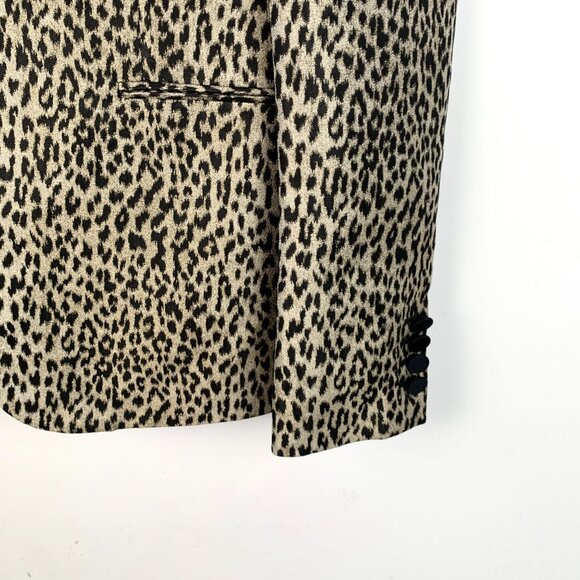 Saint Laurent Paris Leopard Print Blazer With Black Satin Shawl Lapel & Single B - Picture 4 of 7